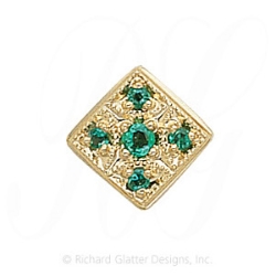 GS074 E - 14 Karat Gold Emerald Slide 